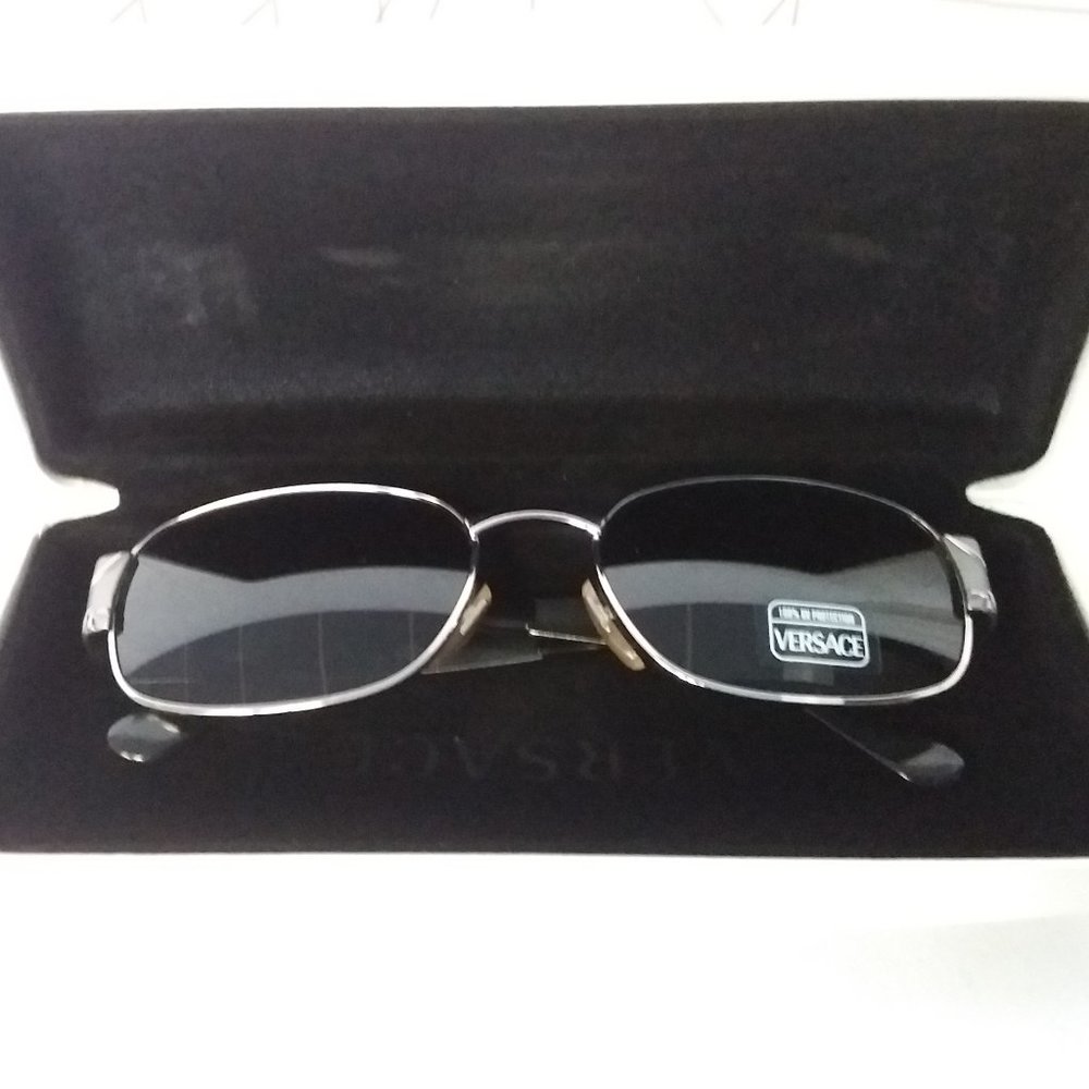 Vintage Versace Gunmetal Silver Sunglasses